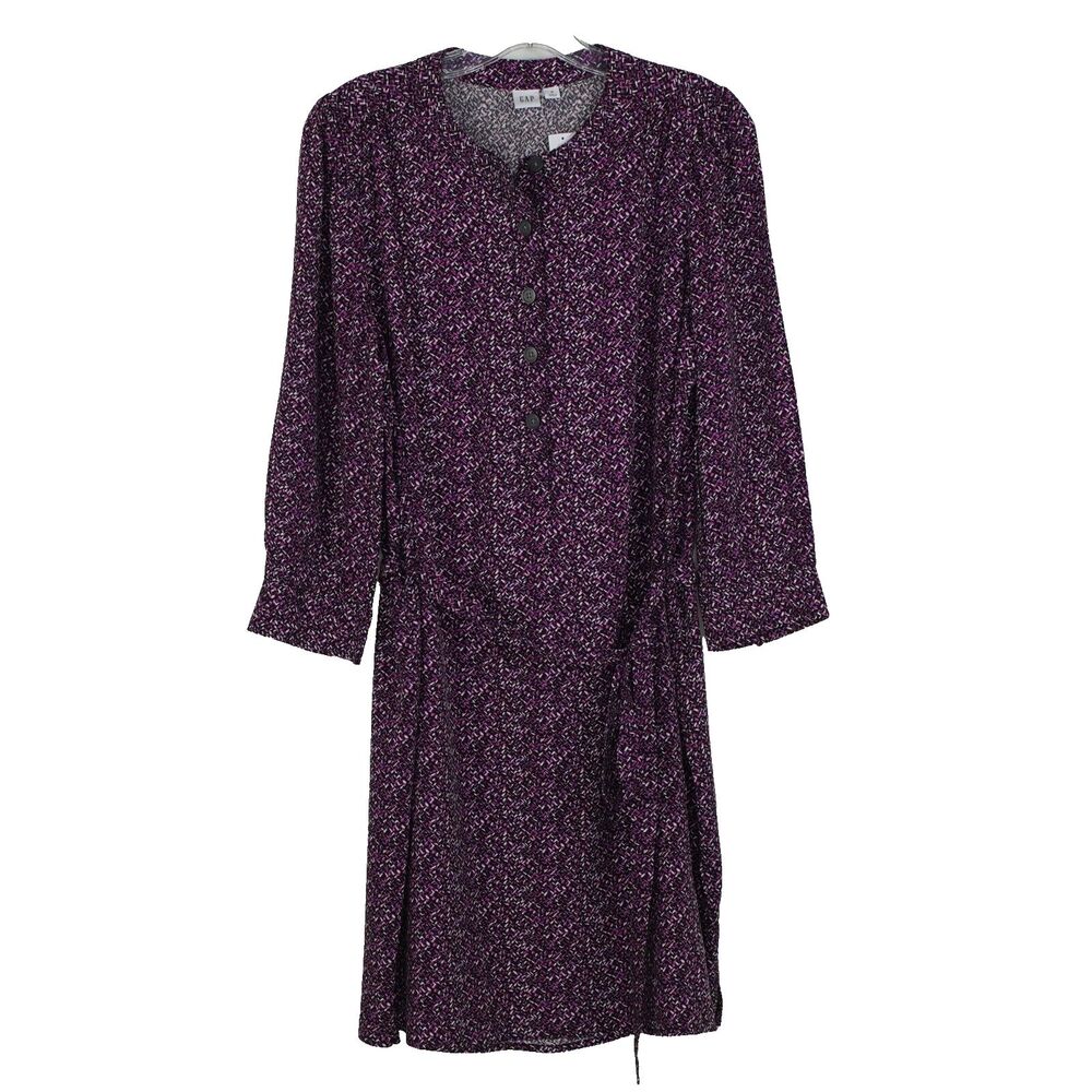 GAP Factory Floral Dress Women's M Pink Purple Tie Waist Boho Casual Fairy NWT